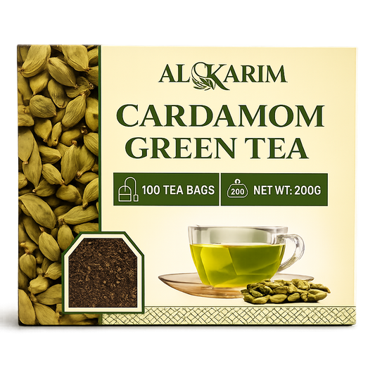 Al-Karim Cardamom Green Tea – 100 Tea Bags (200g)