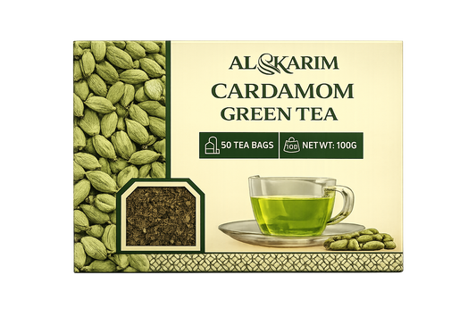 Al-Karim Cardamom Green Tea – 50 Tea Bags (100g)
