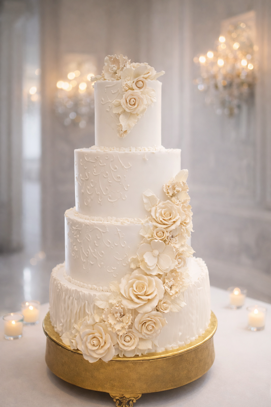 Elegant Floral Tier Wedding Cake ($9 per person)