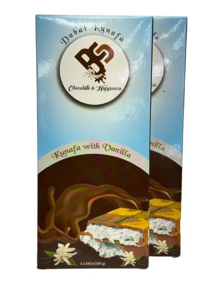 BS Dubai Kunafa with Vanilla Chocolate Bar (100g)